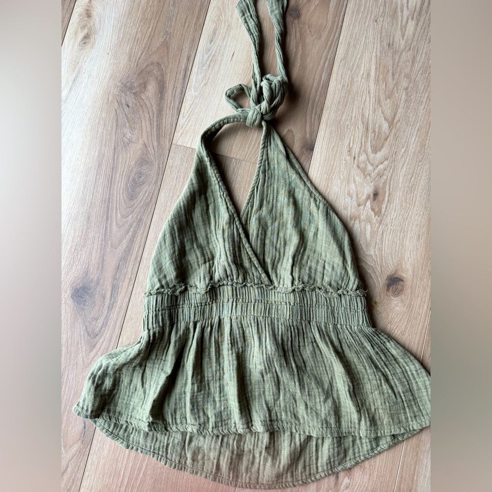 American eagle halter green top medium